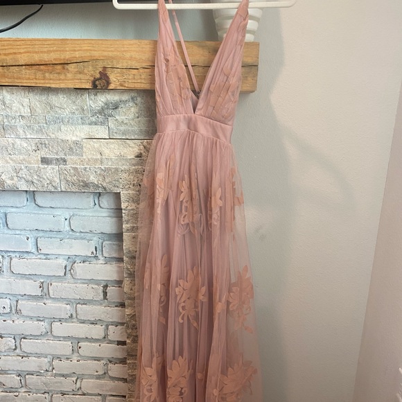 Pink Lace Maxi Dress - Picture 3 of 6